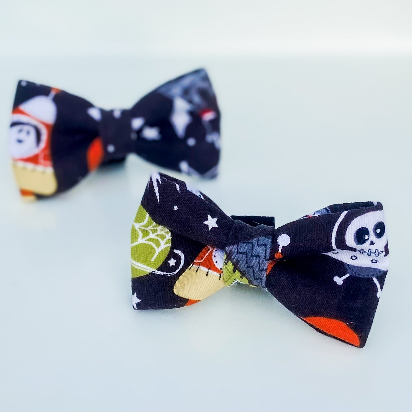 Spooks in space glow in the dark Halloween dog bow accessory