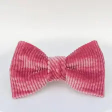 Chunky corduroy fall dog sailor bow accessory in pink