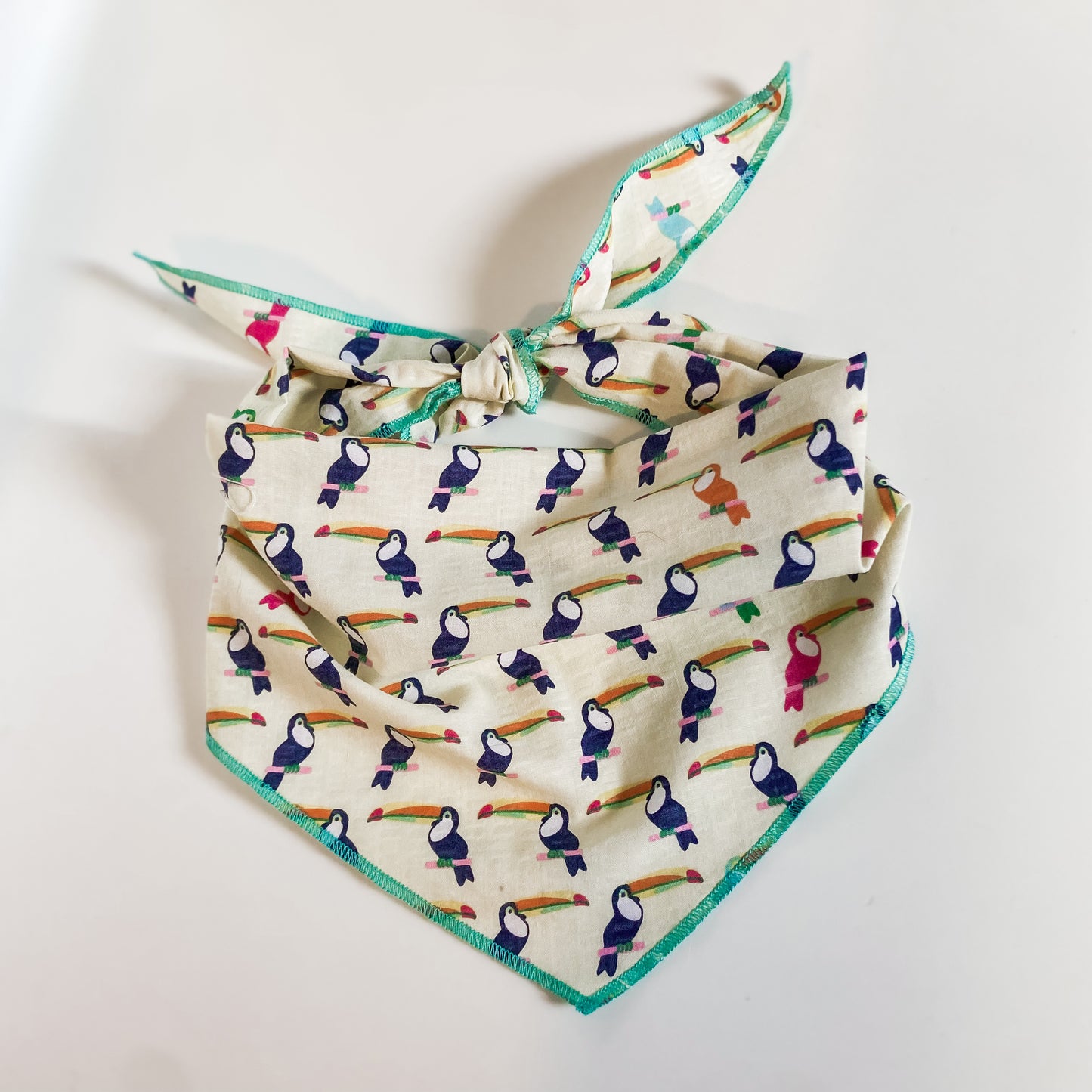 Colorful toucans tropical summer dog bandana- choose your trim color!