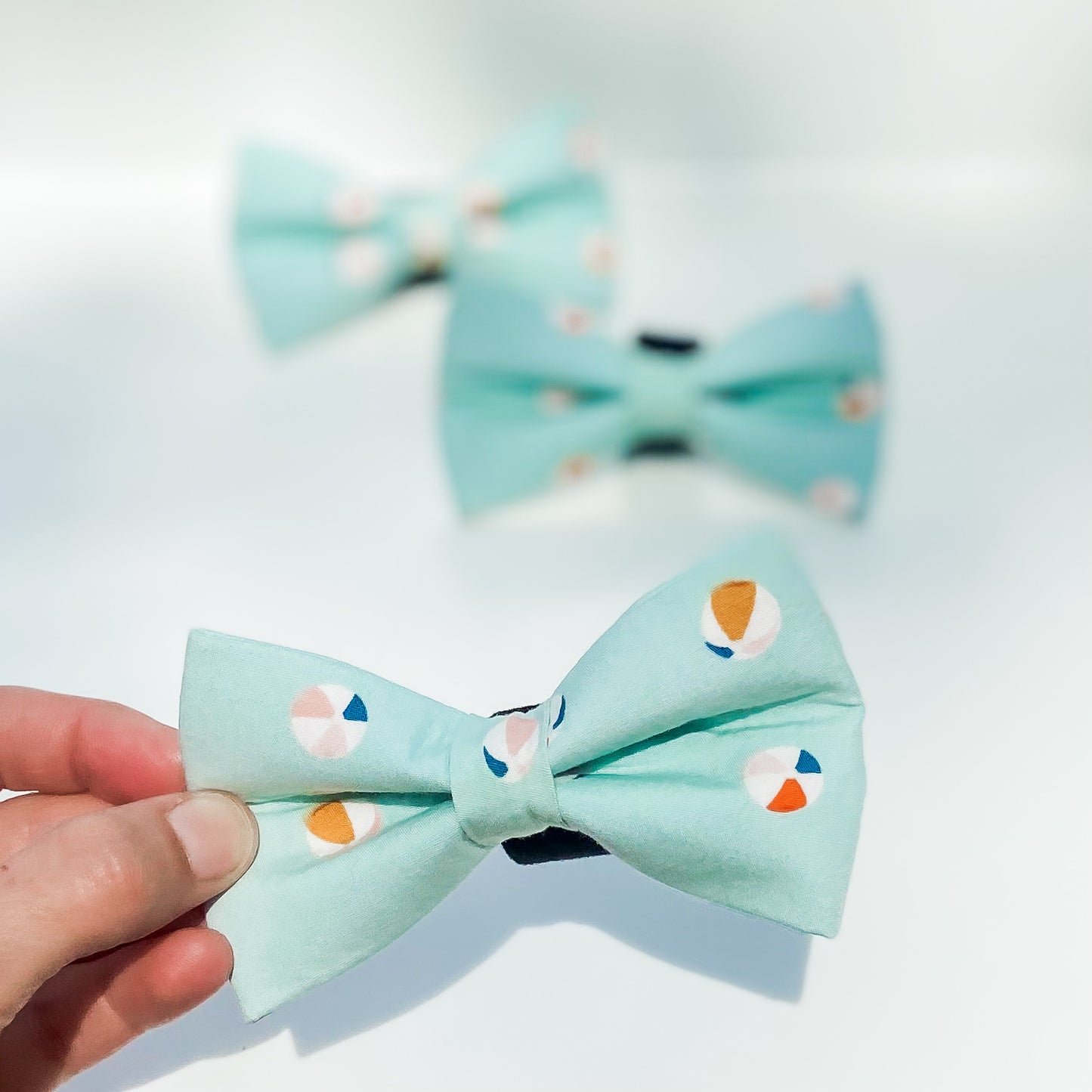 Beach ball aqua dog bow summer accessory