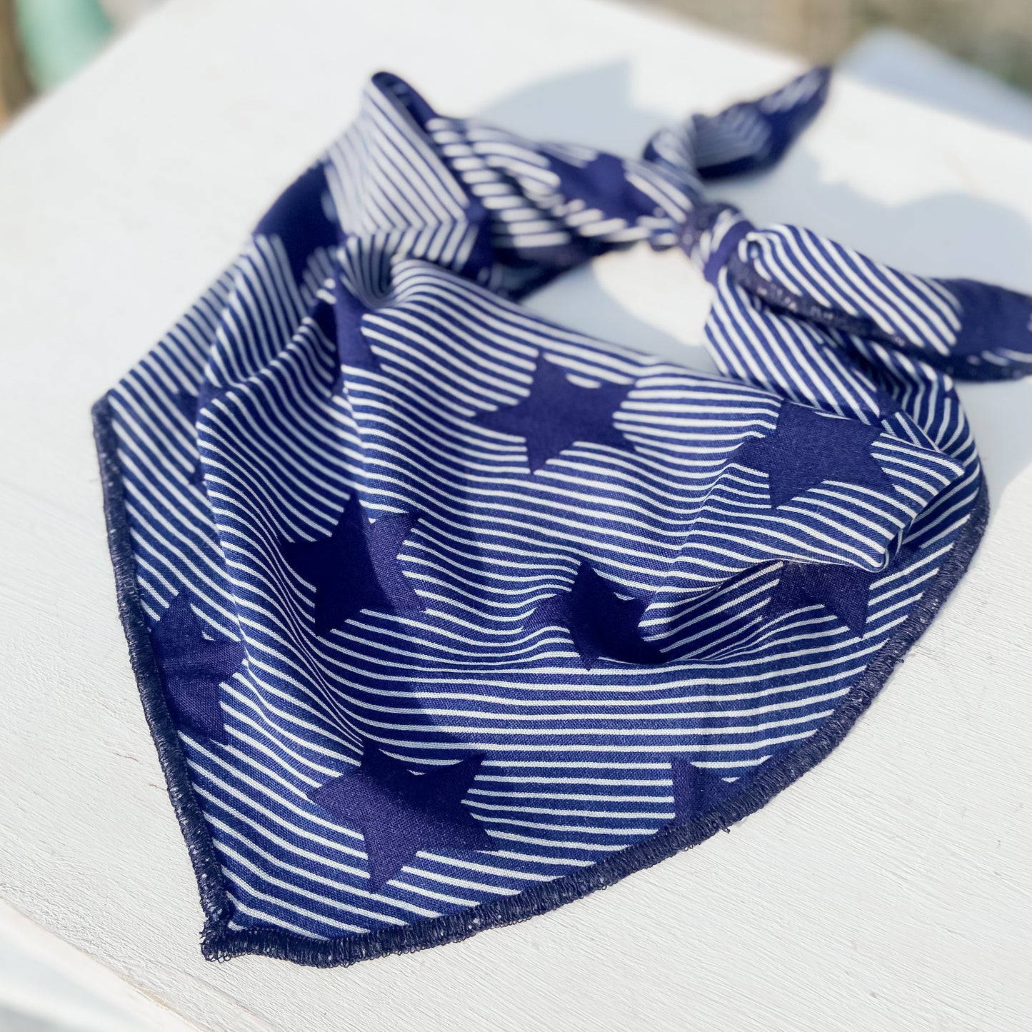 Stars and stripes 4th blue summer dog bandana