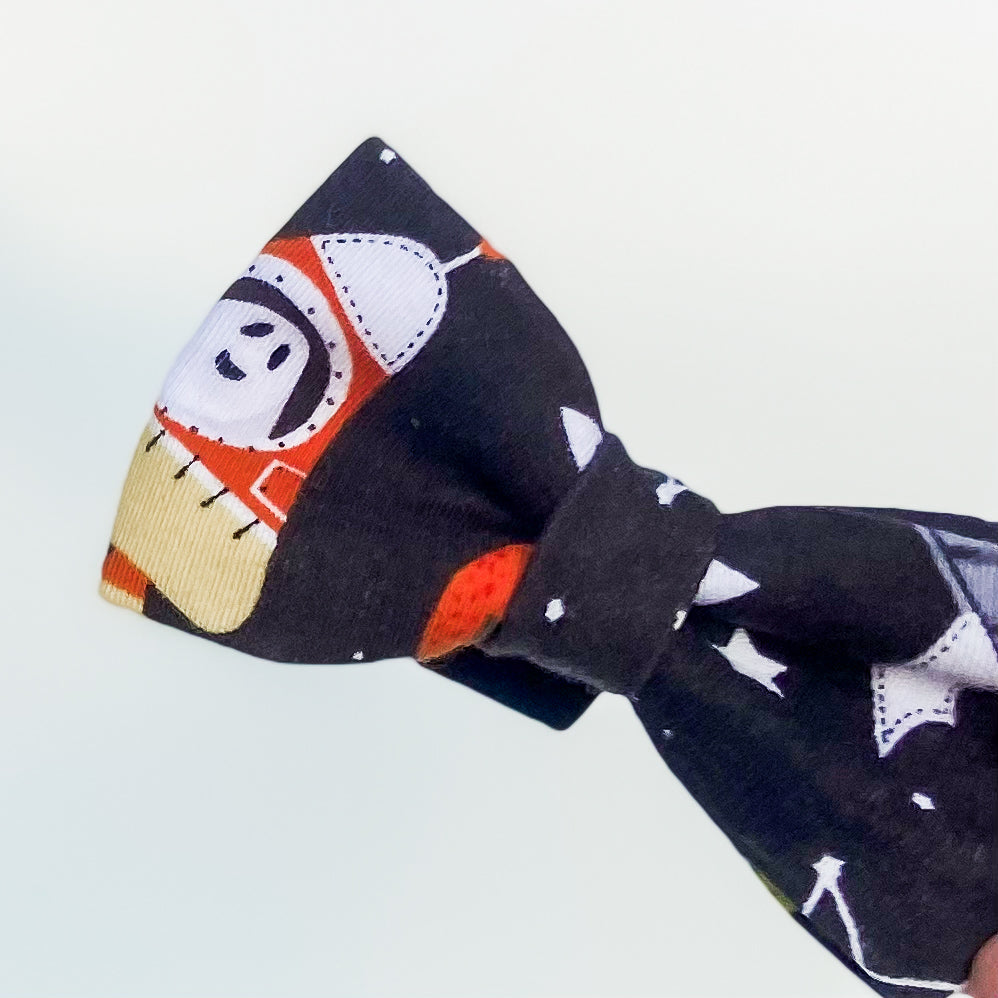 Spooks in space glow in the dark Halloween dog bow accessory