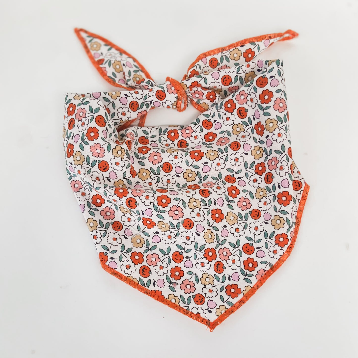 Pumpkin flowers halloween dog bandana pet accessory