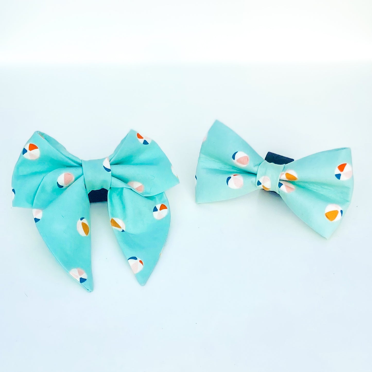 Aqua beachball dog sailor bow tie accessory