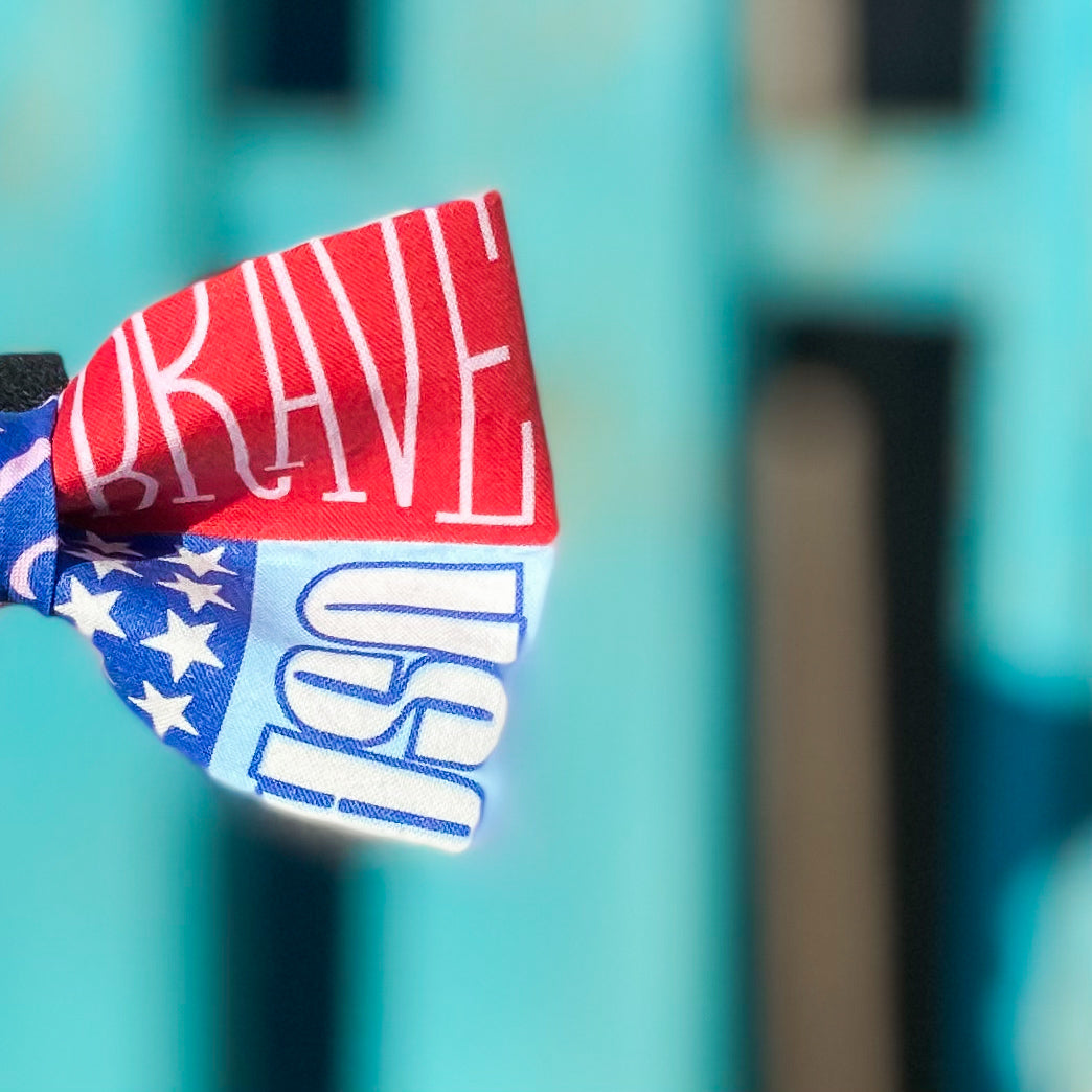 Retro fourth dog bow tie Fourth of July pet accessory