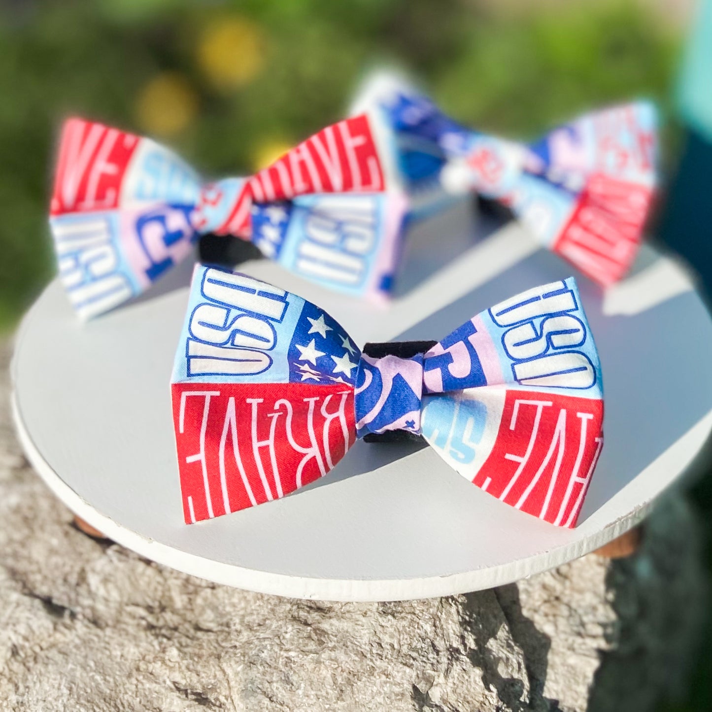 Retro fourth dog bow tie Fourth of July pet accessory