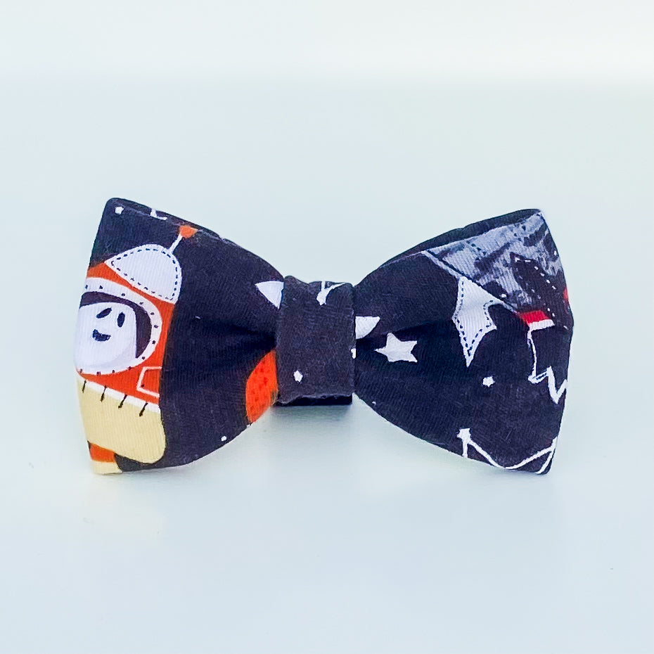 Spooks in space glow in the dark Halloween dog bow accessory