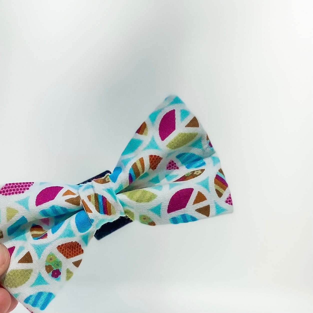 Peace bright aqua colorful dog bow accessory