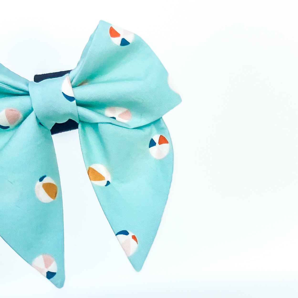 Aqua beachball dog sailor bow tie accessory