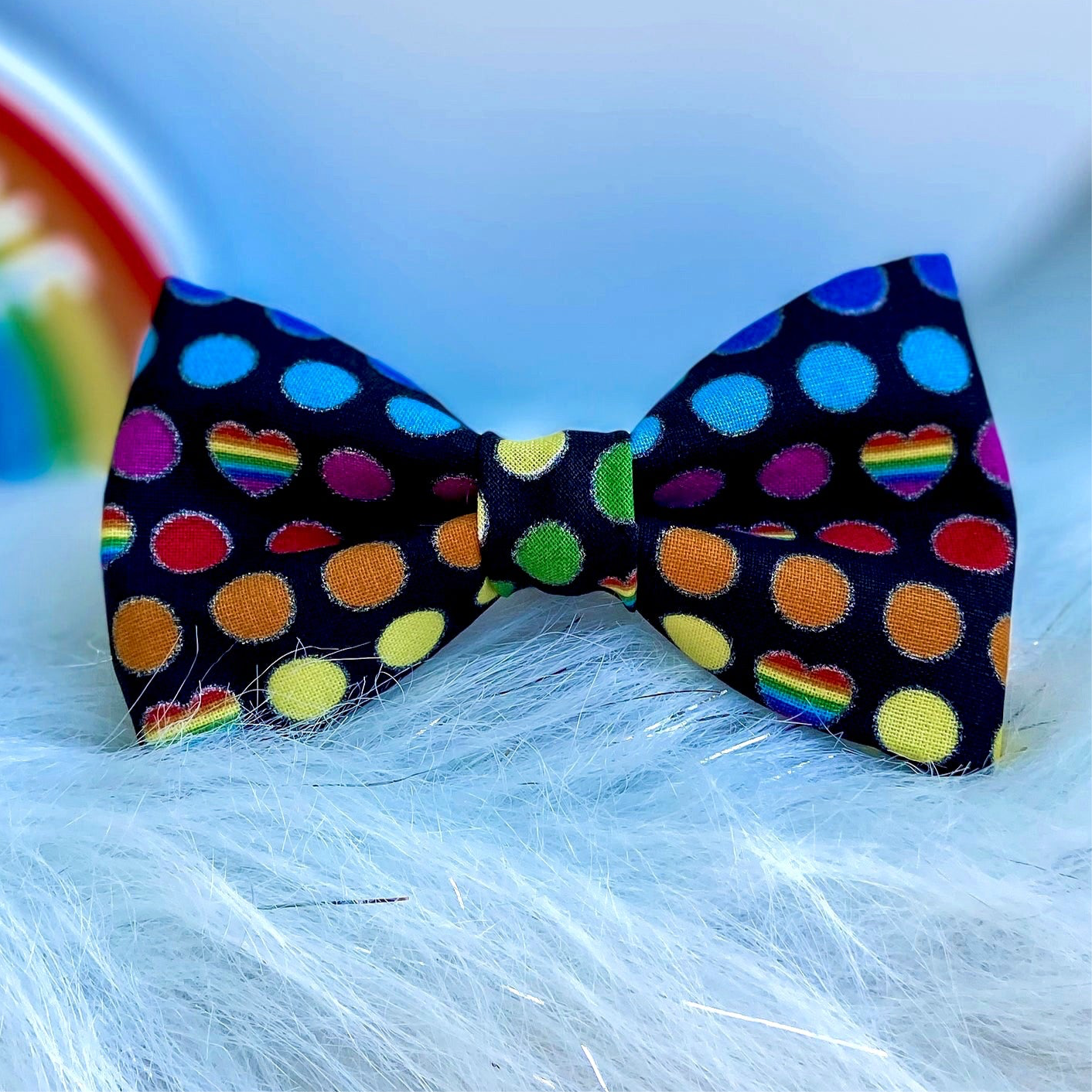 Stay gay Ohio dog bow for PRIDE rainbows