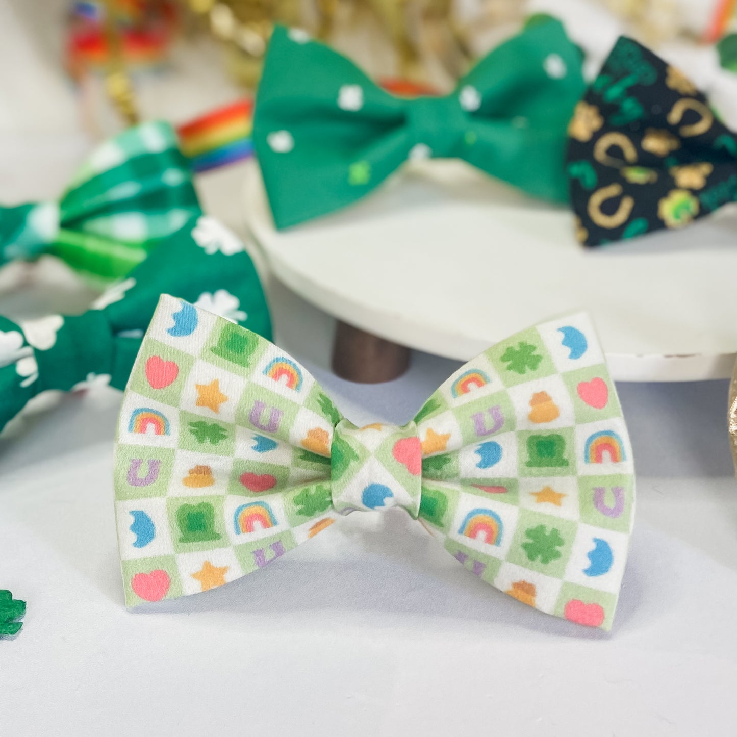 Luckiest charm st pats dog bow tie pet accessory