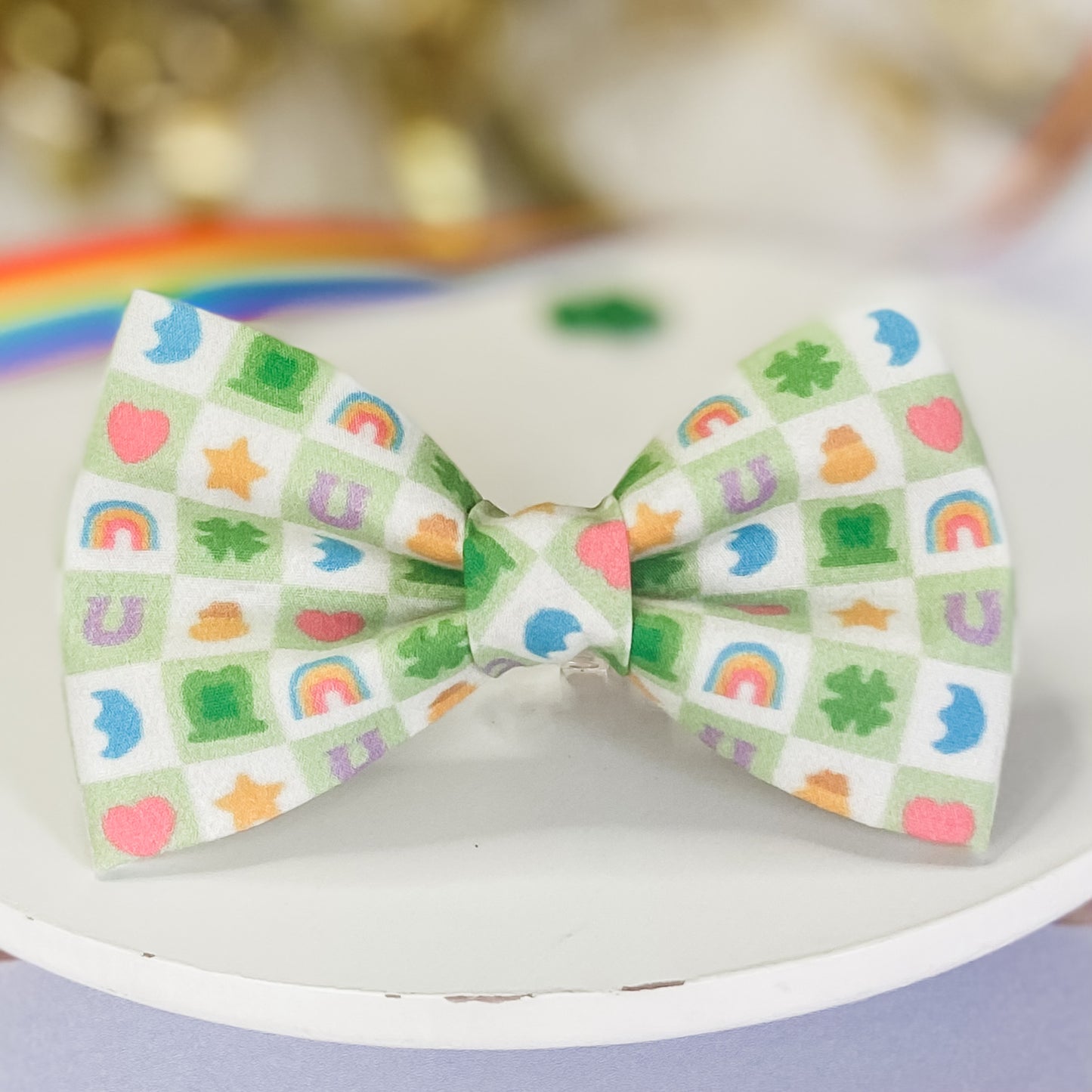 Luckiest charm st pats dog bow tie pet accessory