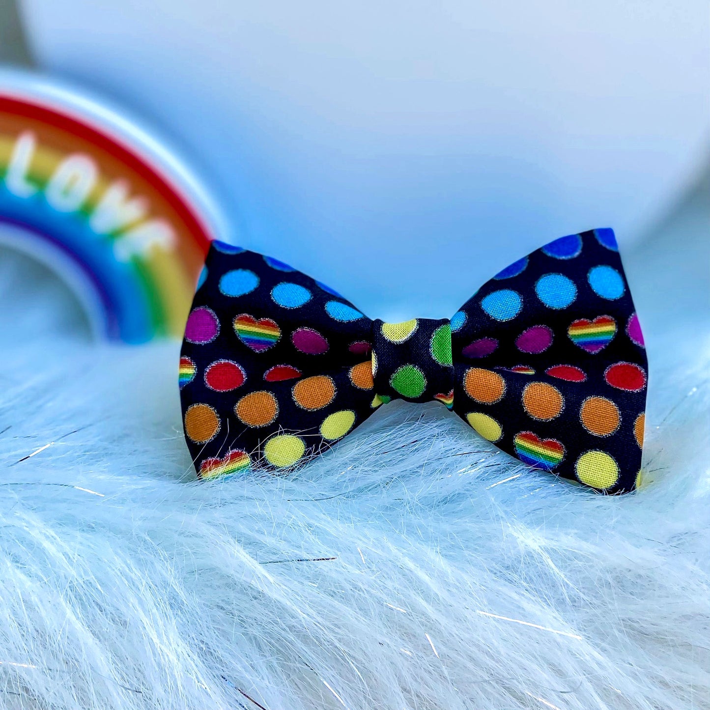 Stay gay Ohio dog bow for PRIDE rainbows