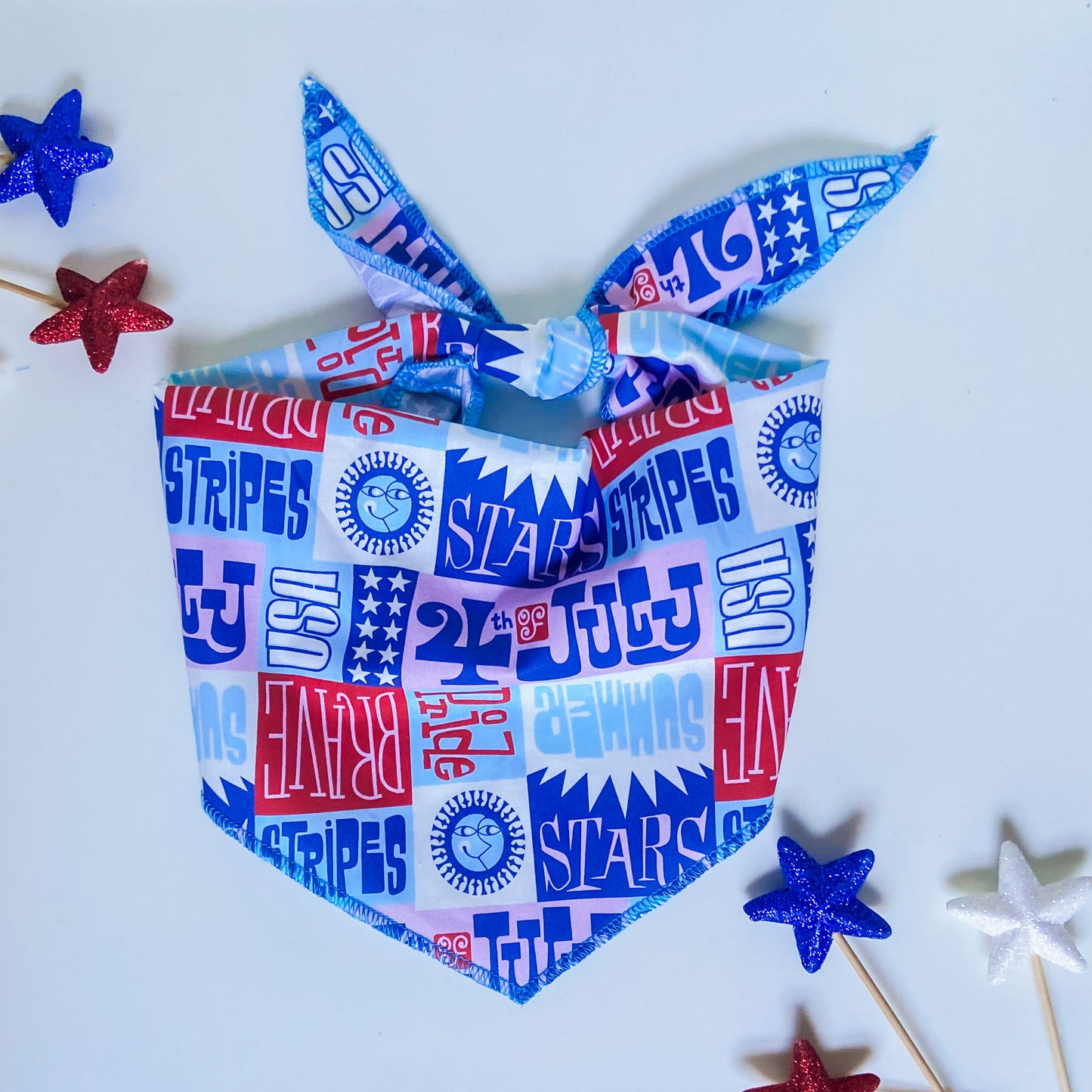 Retro fourth dog bow tie Fourth of July pet accessory