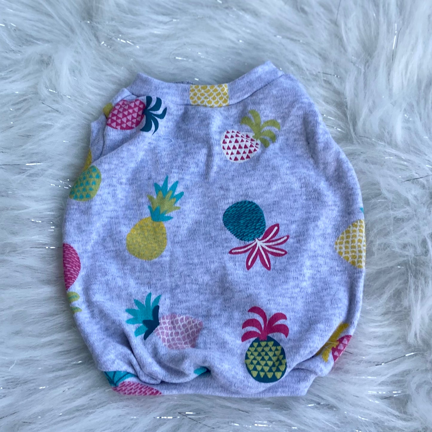 Bright pineapples dog tank top
