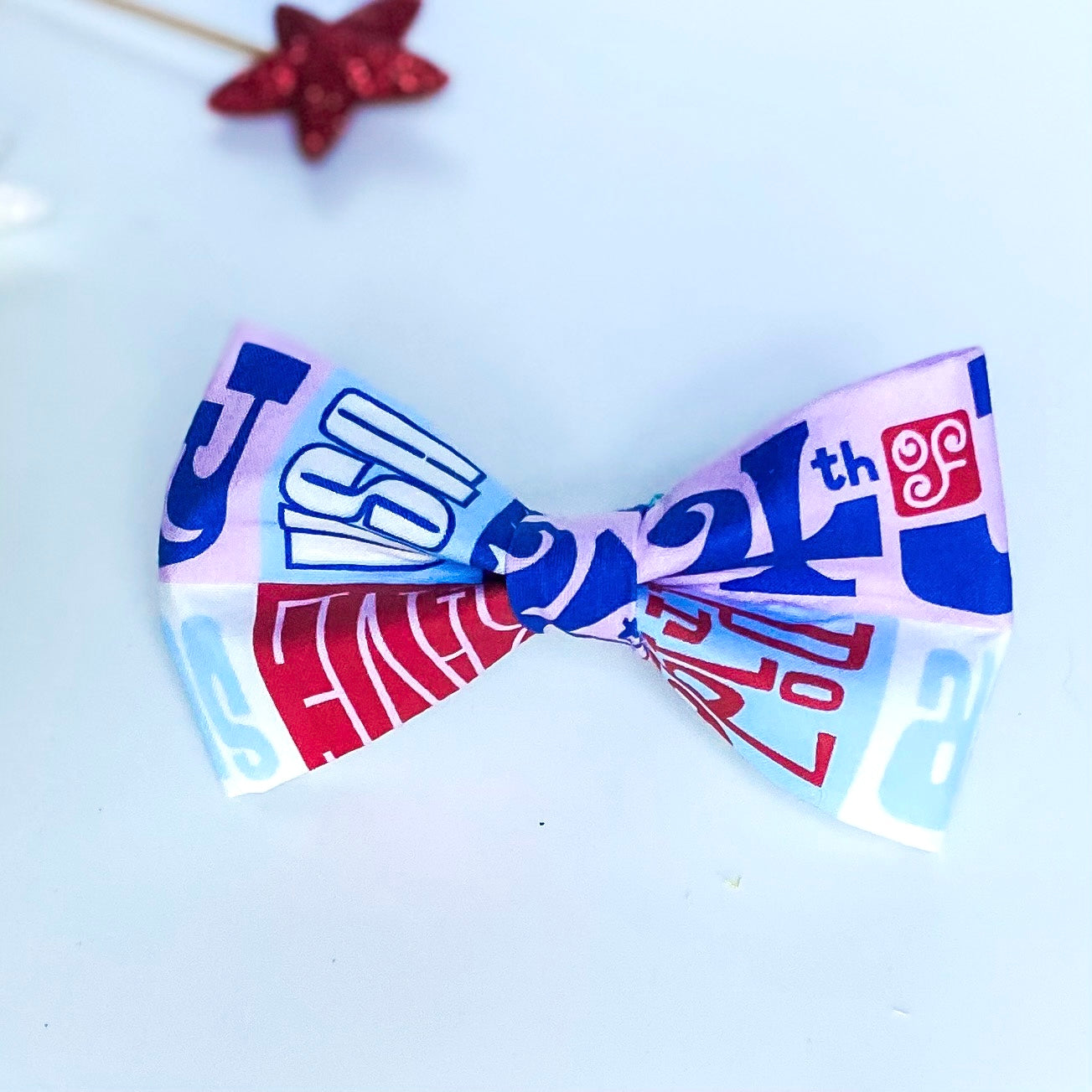 Retro fourth dog bow tie Fourth of July pet accessory