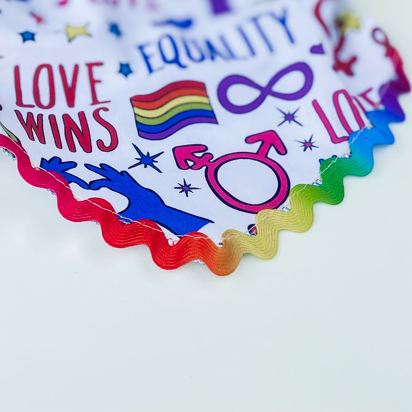 Symbols of love and peace PRIDE dog bandana