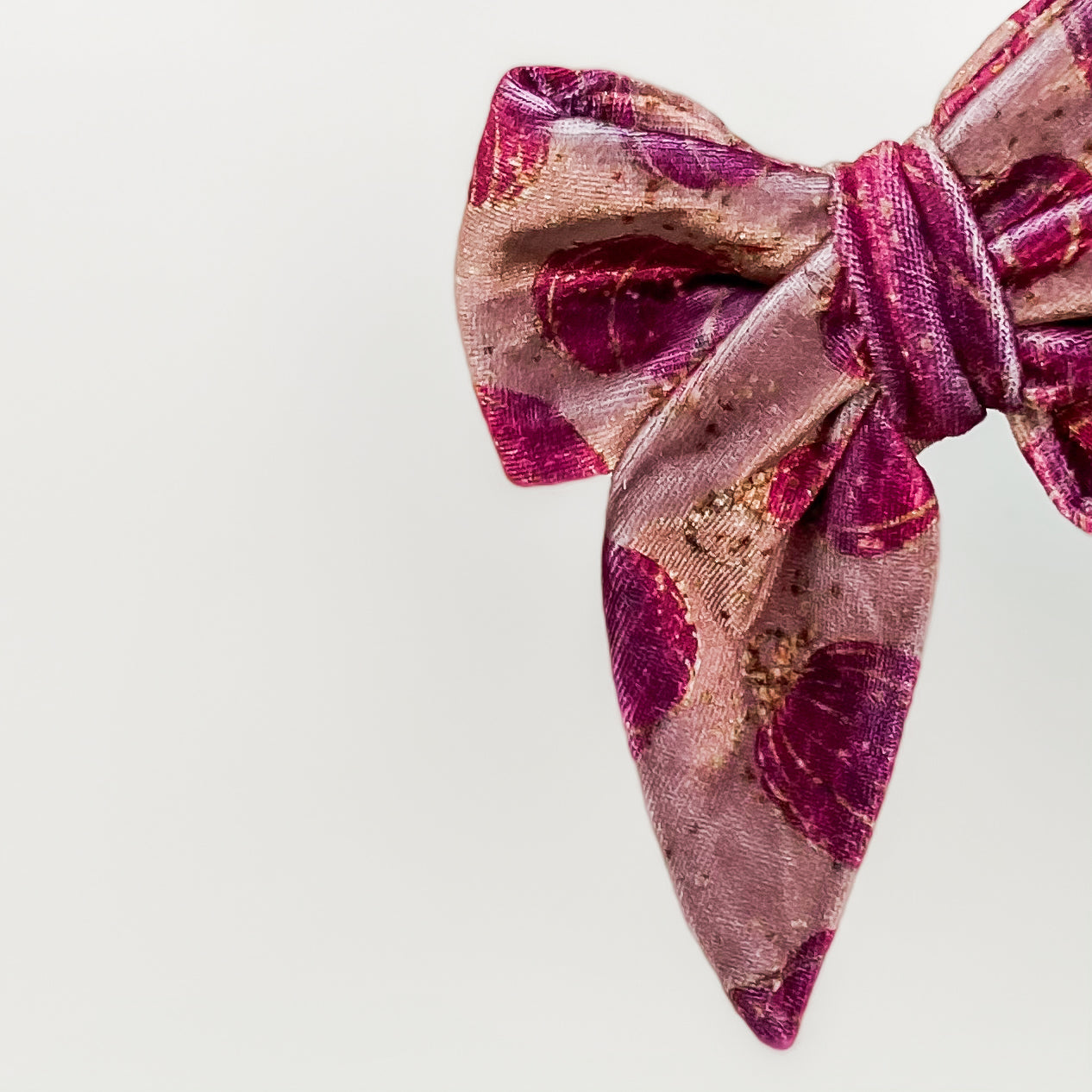 Burgundy pumpkins velvet dog sailor bow accessory
