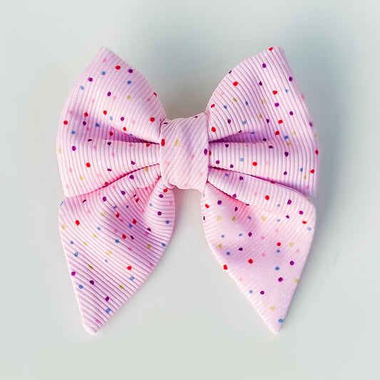 Animal crackers iced sprinkles dog deluxe sailor bow accessory