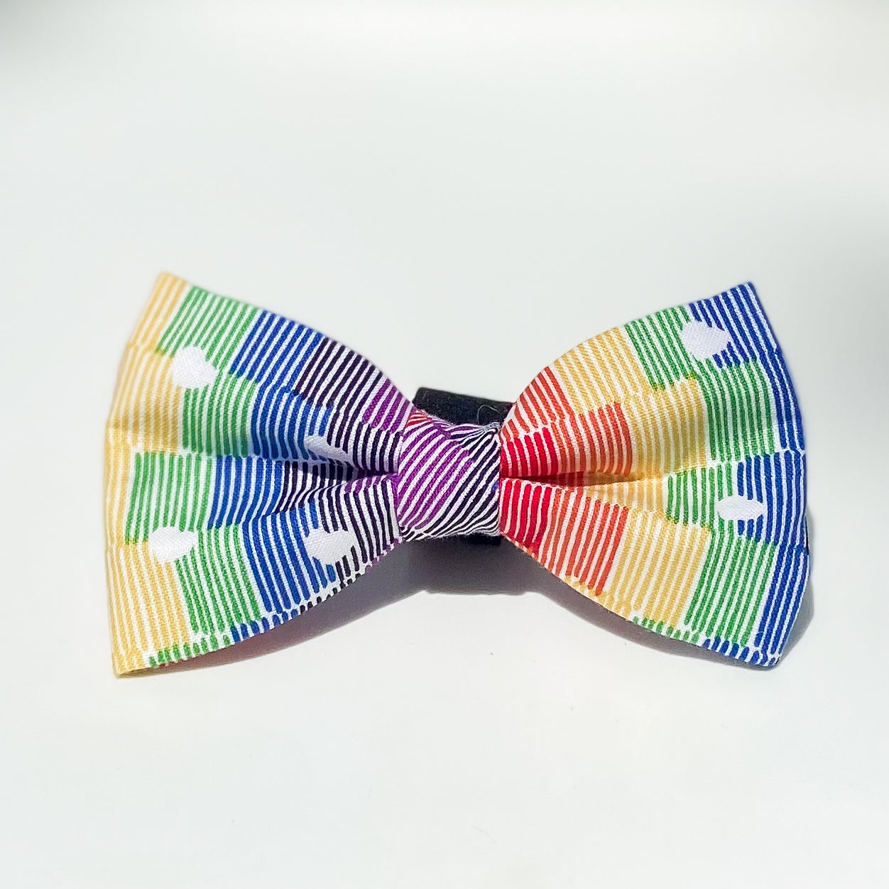 Rainbow hearts Pride dog bow tie accessory