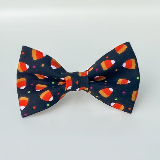 Candy corn trick or treat Halloween dog bow tie