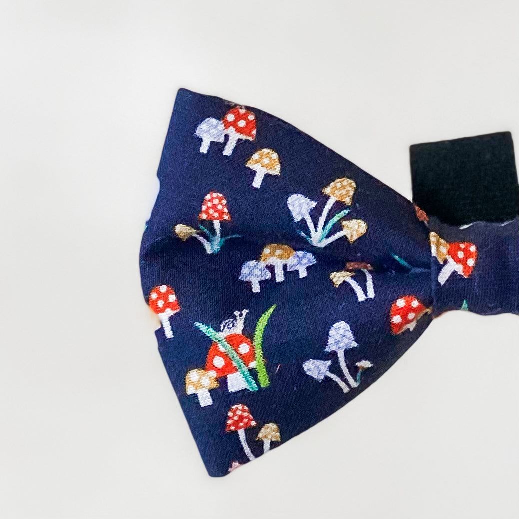 Dog bow tie Grow Your Own Way mushrooms pet accessory
