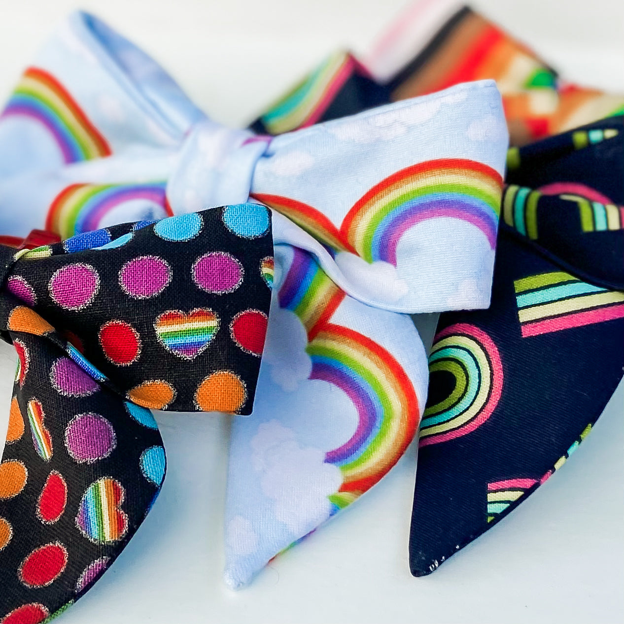 Over the Rainbow Pride dog sailor bow tie accessory