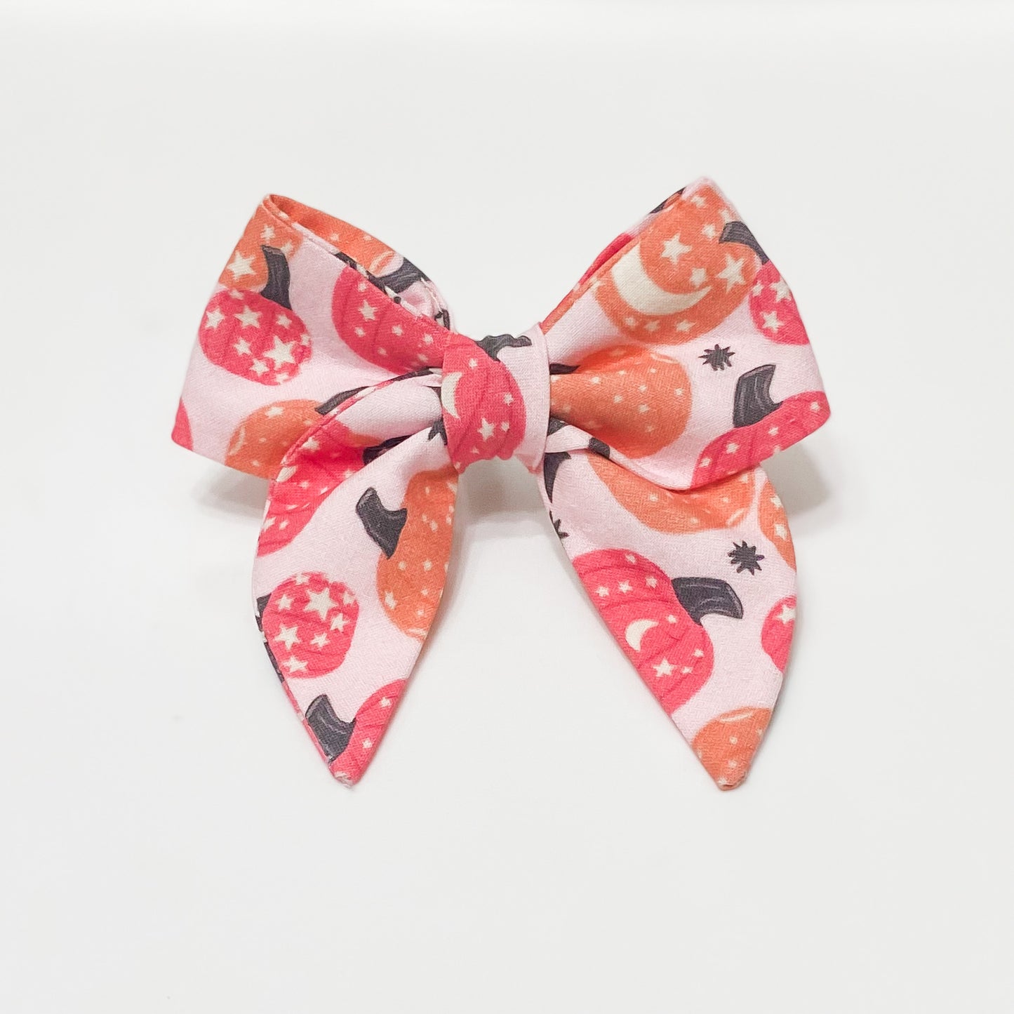 Spellbound pink pumpkin Halloween dog sailor bow accessory