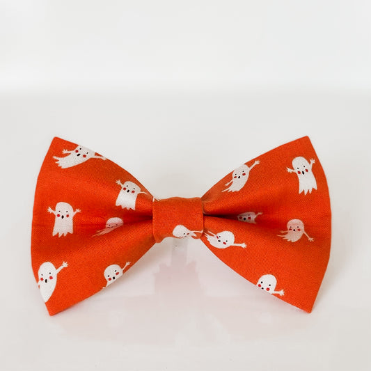 Ghostie ghouls orange dog Halloween bow accessory