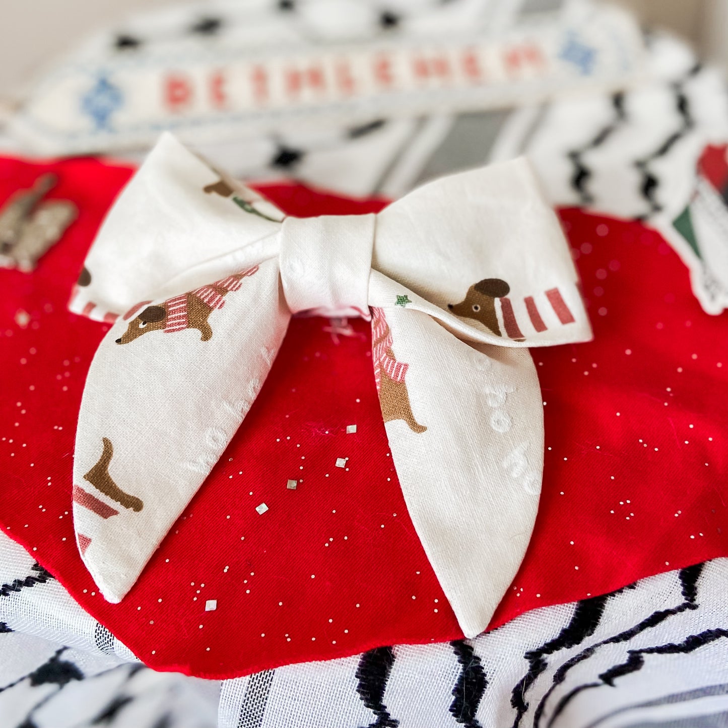 Ho ho ho doxies Christmas dog sailor bow tie pet accessory