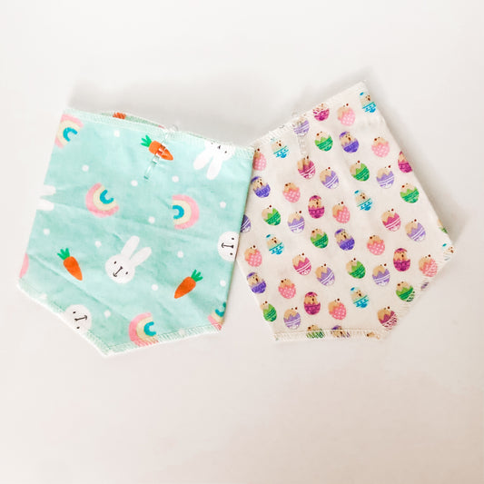 Set of 2 small Easter chicks and bunny dog bandanas accessory