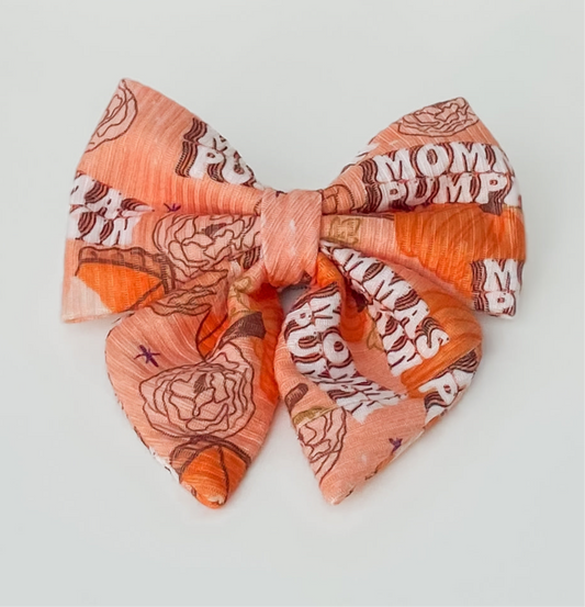 Momma's pumpkin dog deluxe sailor bow accessory for fall