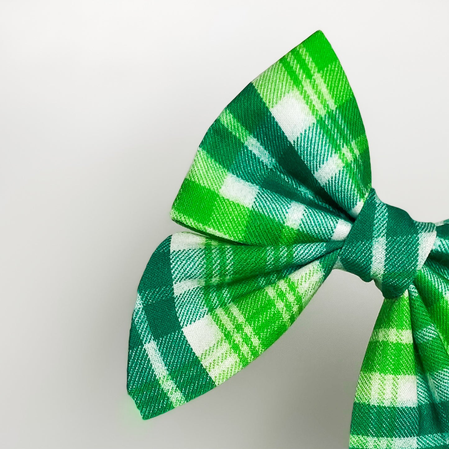 Green plaid dog deluxe sailor bow accessory