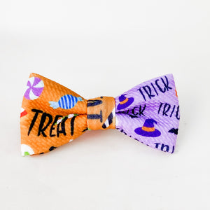 Trick and Treat Halloween dog bow tie pet accessory