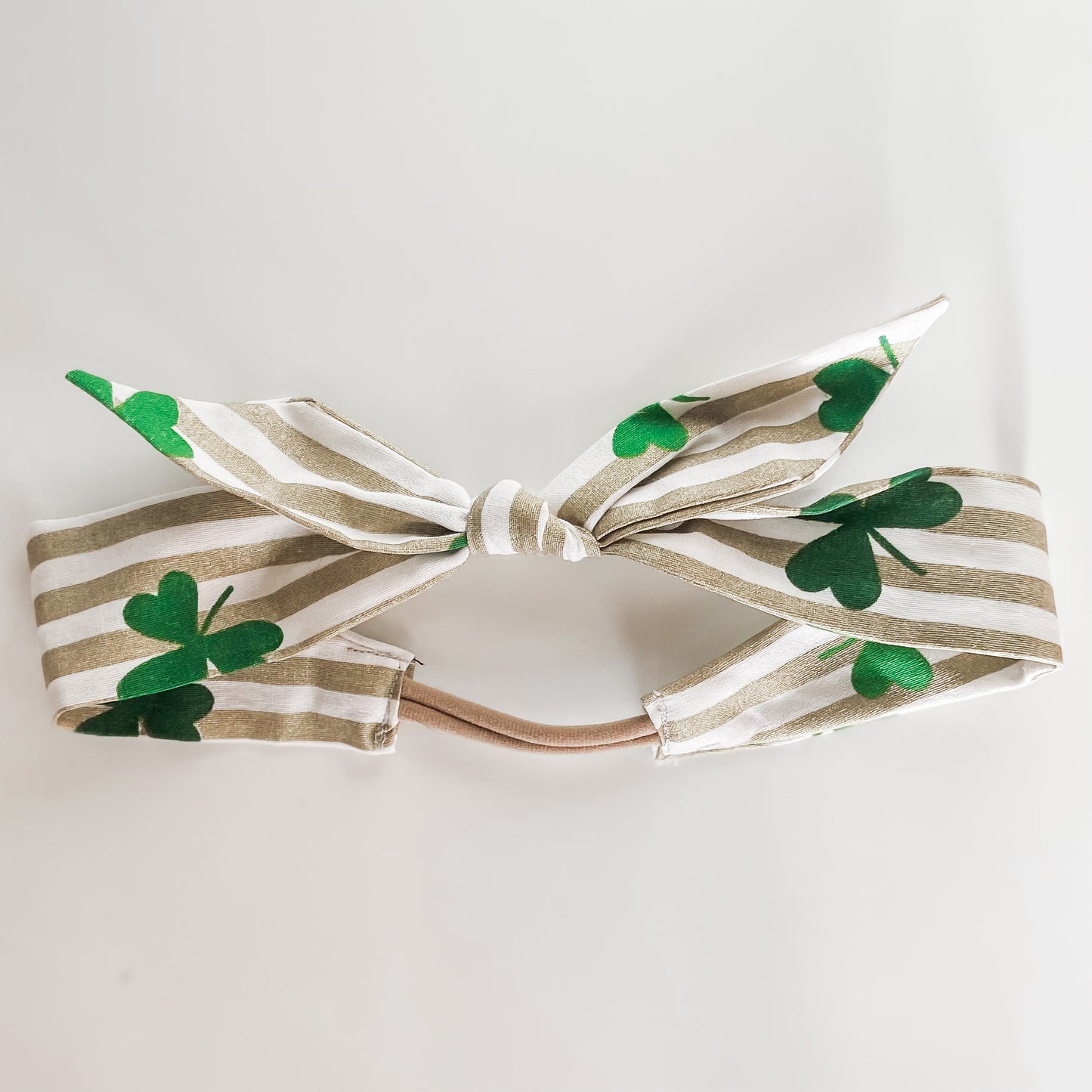 Lucky Stripes St. Patrick's day human top-knot headband