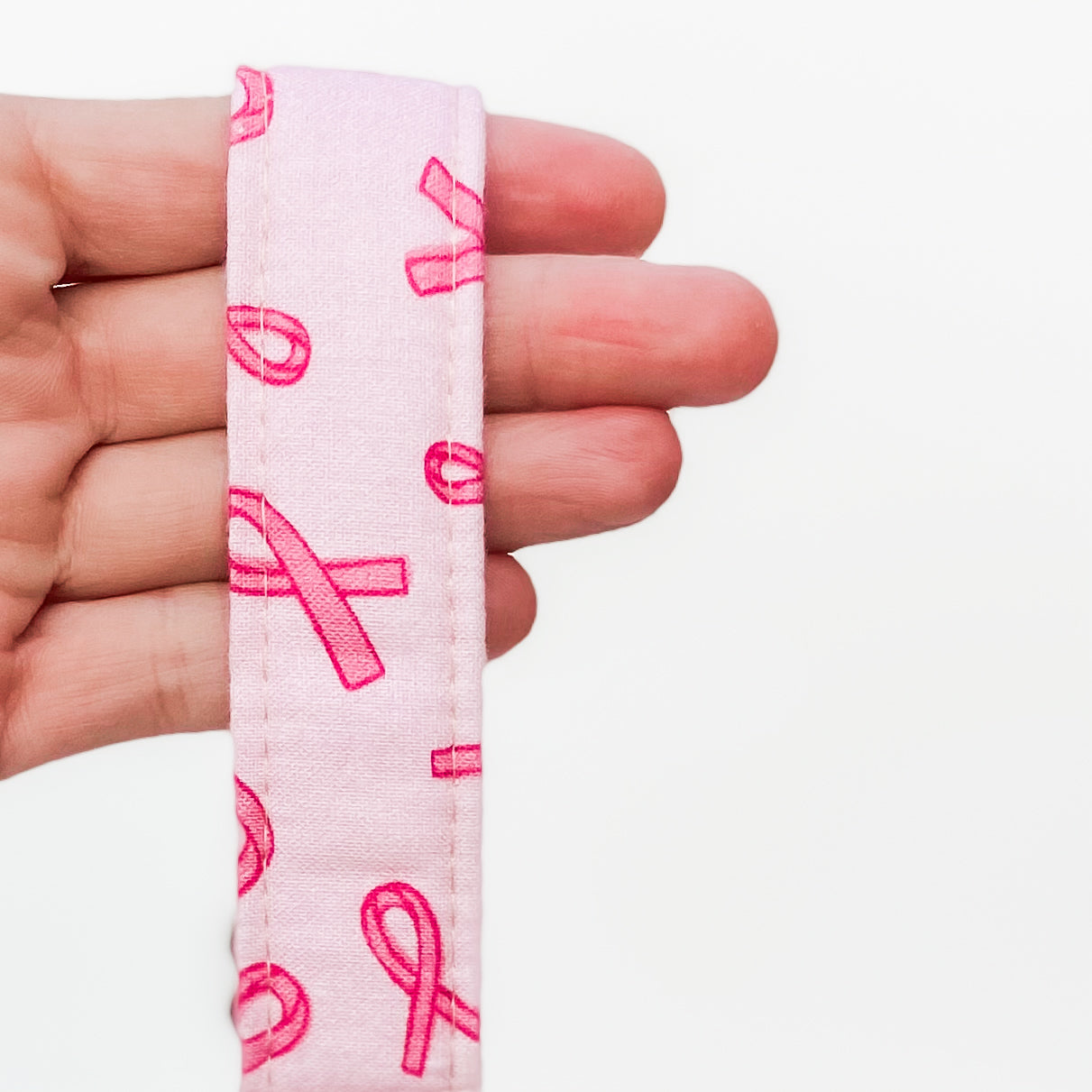 Pink breast cancer awareness ribbon dog collar