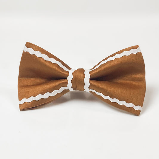 Gingerbread Christmas dog bow handmade accessory