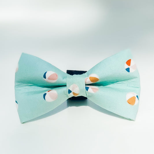 Beach ball aqua dog bow summer accessory