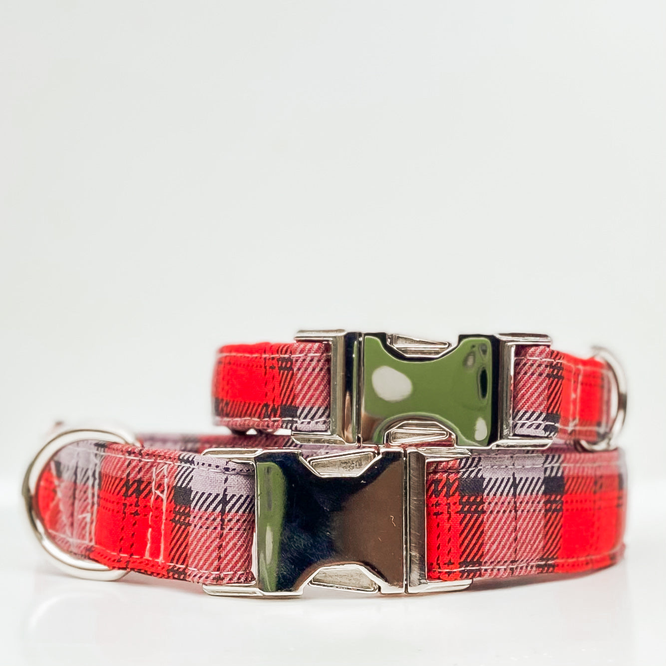 Scarlet and gray plaid dog collar back to school Ohio