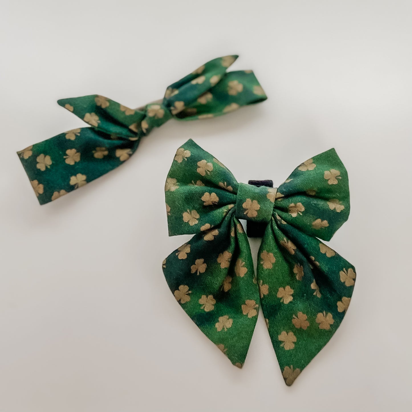 St. Patricks day Small Dog accessory set in golden shamrock