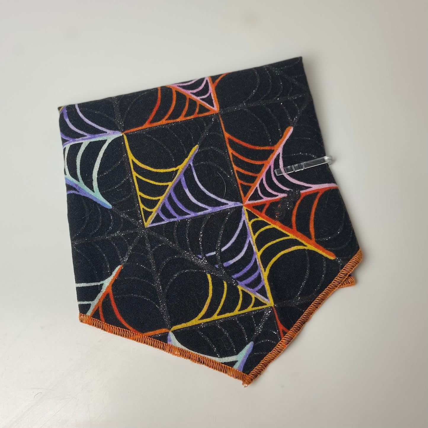 Colorful spiderwebs halloween dog bandana pet accessory