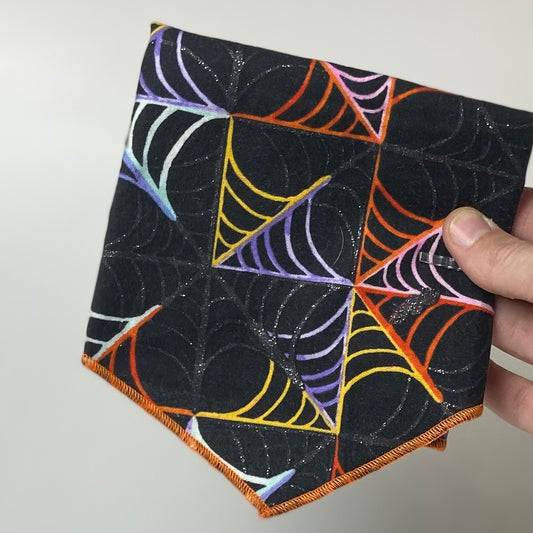 Colorful spiderwebs halloween dog bandana pet accessory
