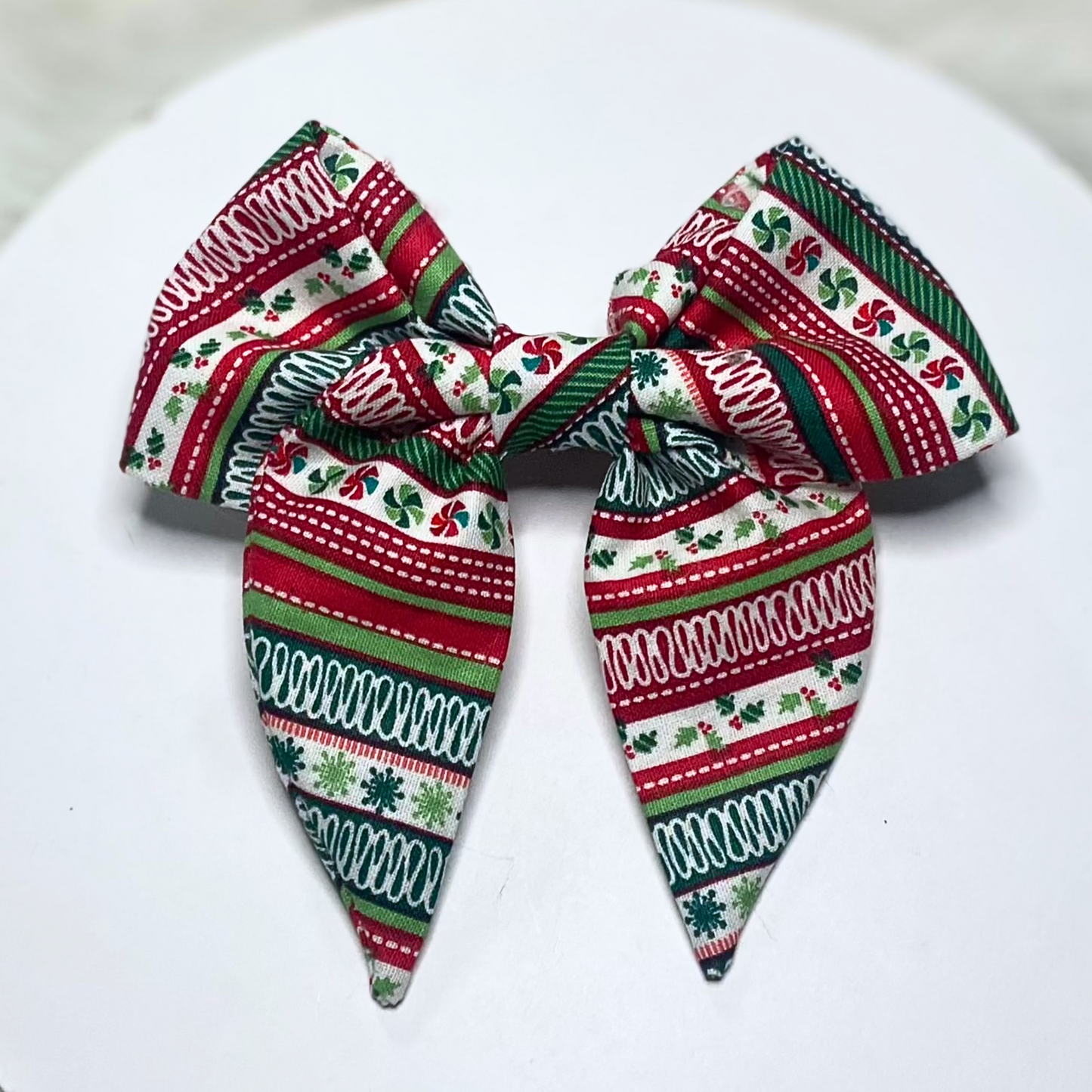 Ribbon candy Christmas dog sailor bow tie pet accessory