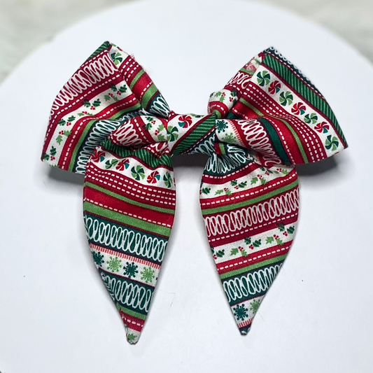 Ribbon candy Christmas dog sailor bow tie pet accessory