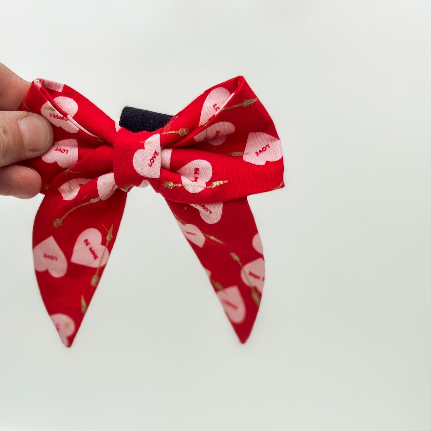 Cupid’s hearts and arrows sailor dog bow Valentine accessory