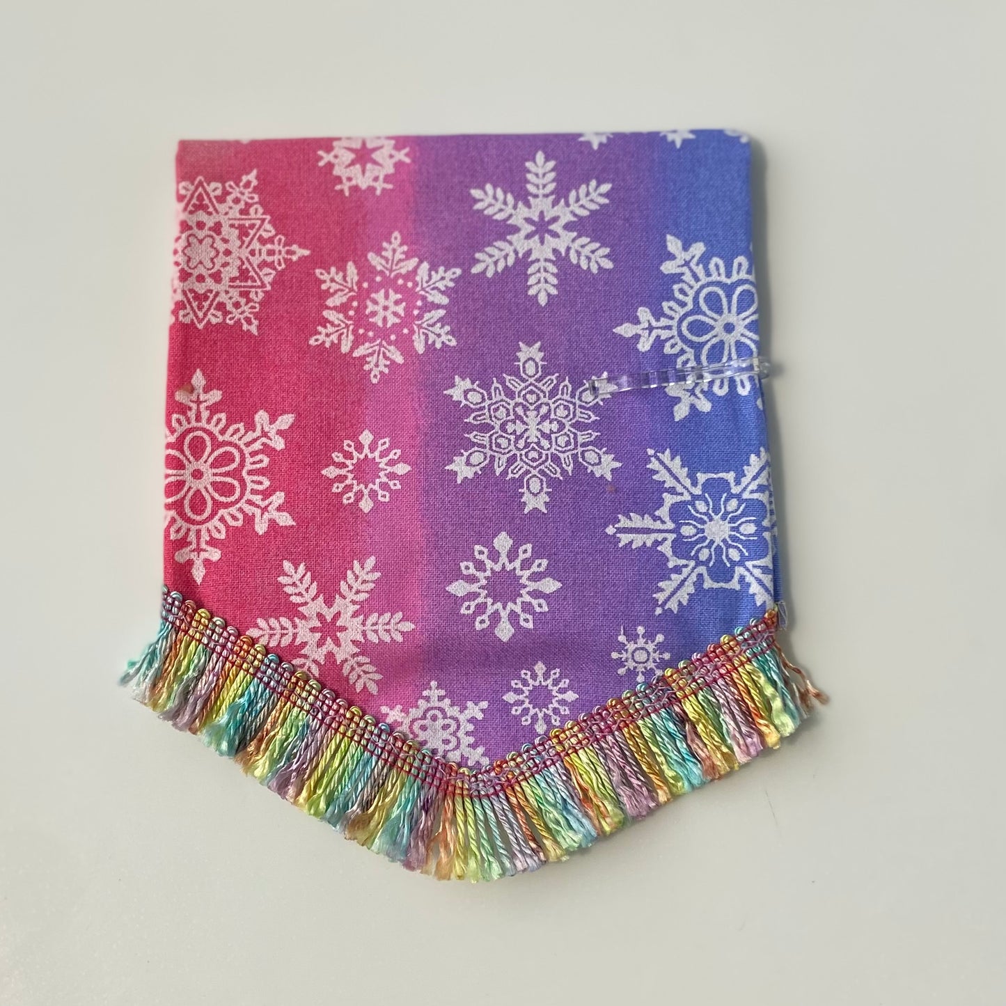Ombré snowflake with pastel fringe bandana