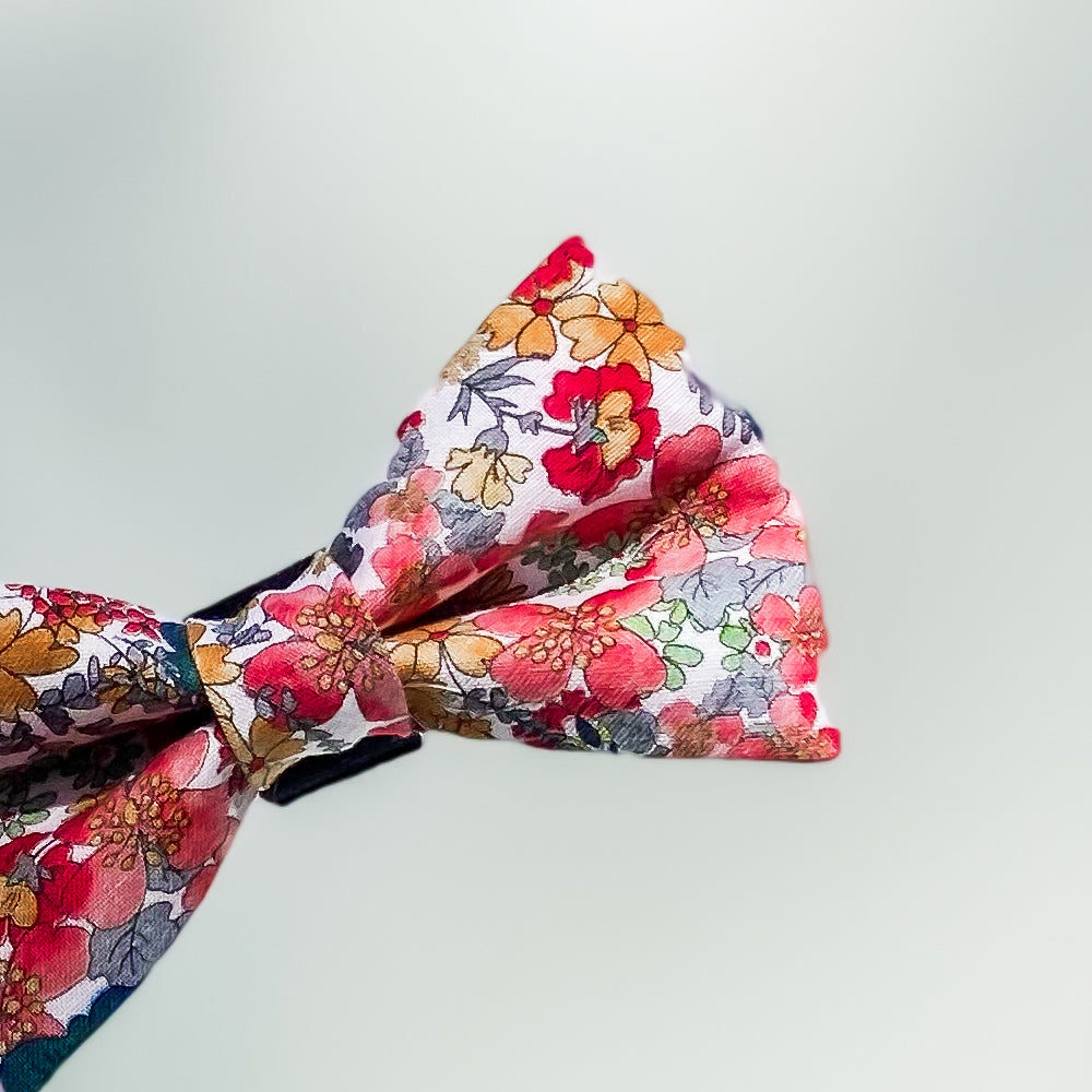 Vintage inspired floral dog bow pet accessory