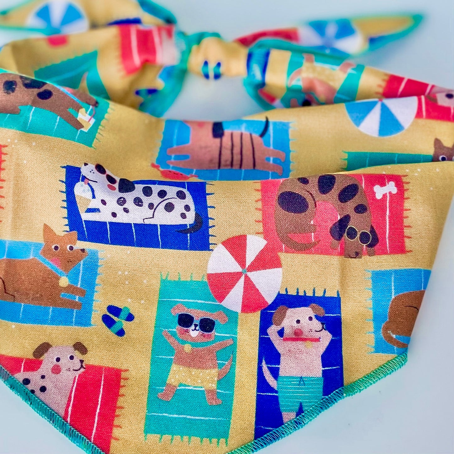 Ballin at the dog beach summer dog bandana