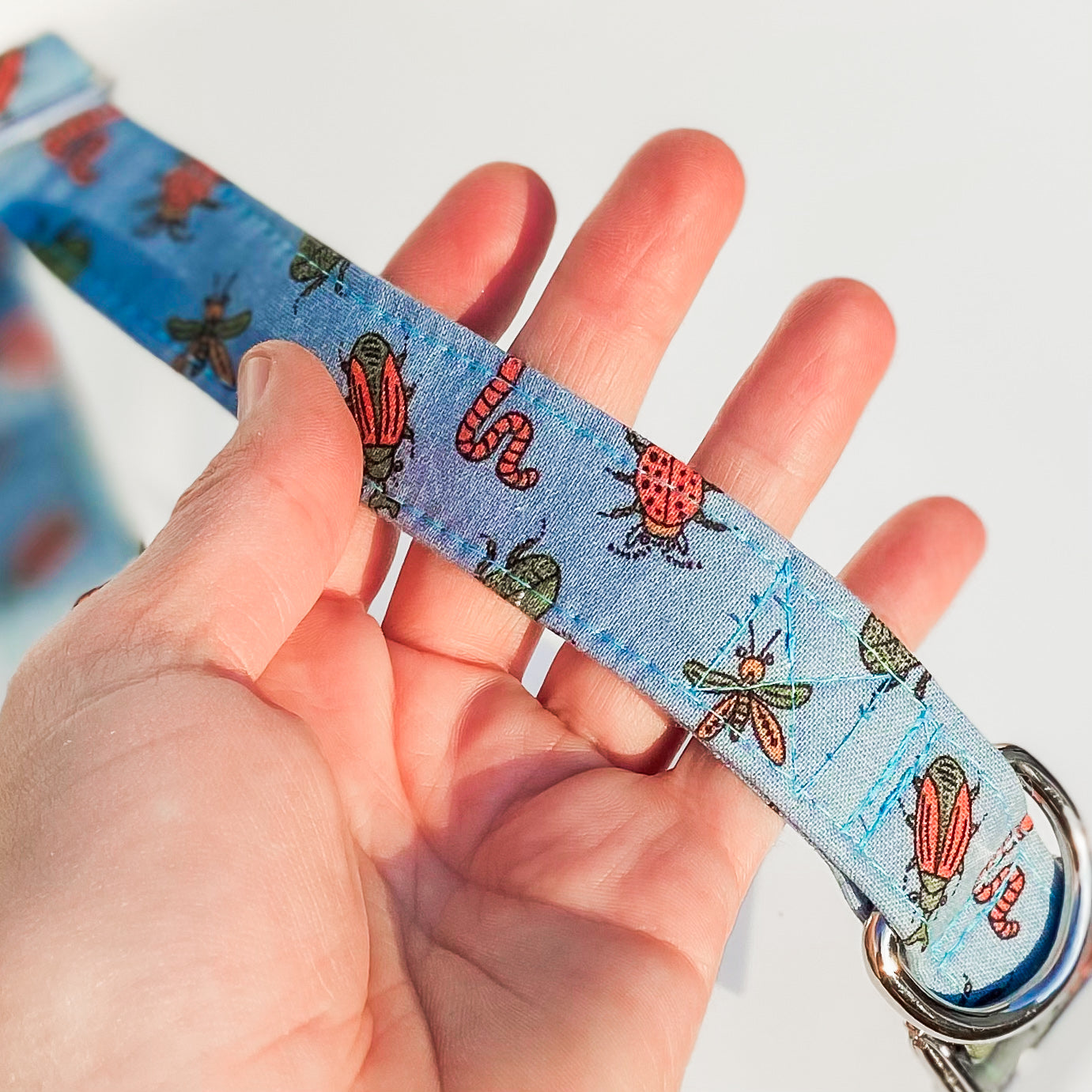 Buggin out colorful bugs and beetles dog collar