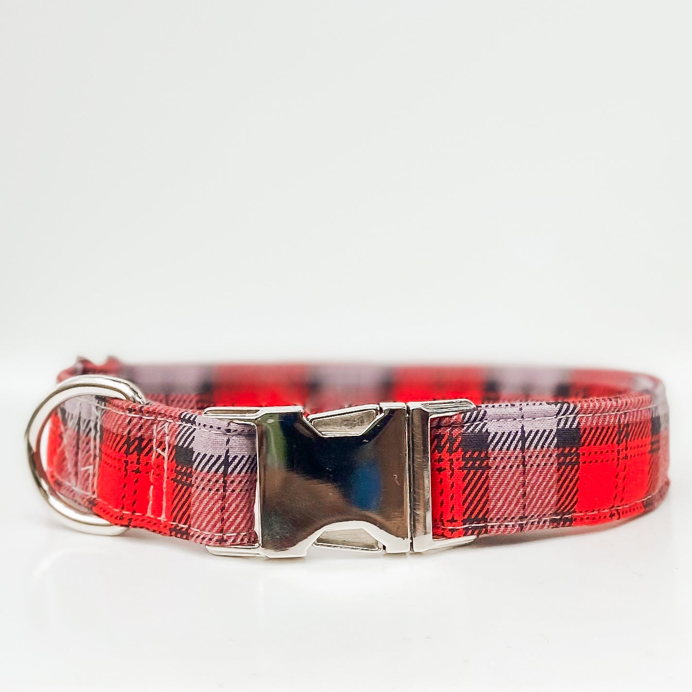Scarlet and gray plaid dog collar back to school Ohio